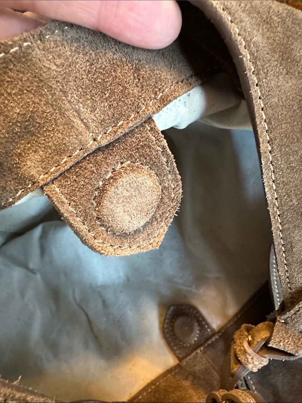Made in Italy Genuine Suede Hobo Tote Bag - Picture 7 of 15